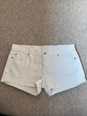 7 For All Mankind!! White Denim Shorts